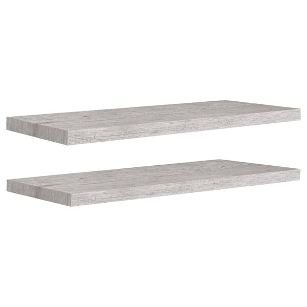 vidaXL 2 db betonszürke MDF lebegő fali polc 80 x 23,5 x 3,8 cm