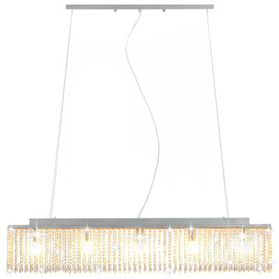 vidaXL ezüstszínű mennyezeti lámpa kristálygyöngyökkel 104 cm E14