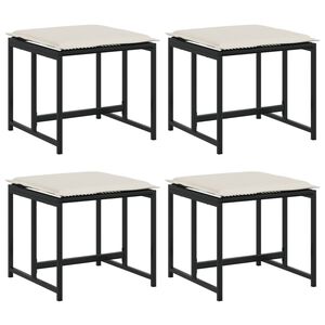 vidaXL 4 db fekete polyrattan kerti sz&eacute;k p&aacute;rn&aacute;kkal