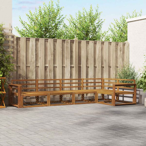 vidaXL K&uuml;lt&eacute;ri kanap&eacute; szett 5 pcs Term&eacute;szetes T&ouml;m&ouml;r Ak&aacute;cfa