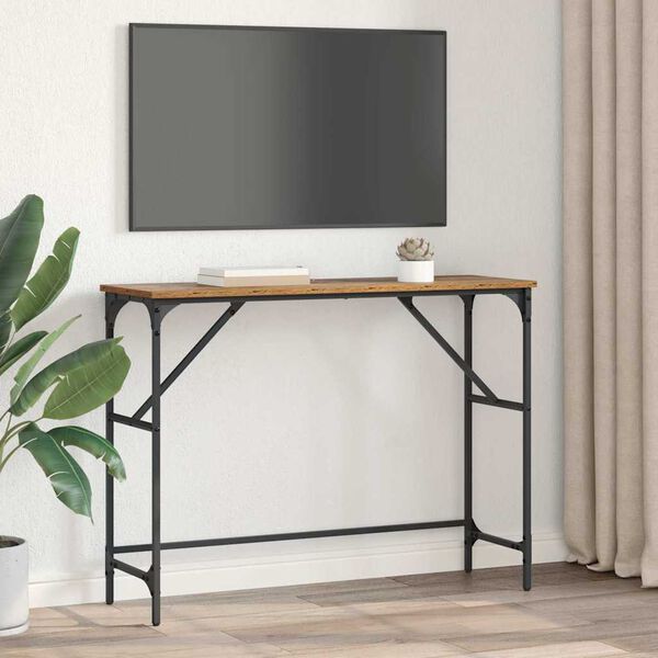 vidaXL Konzolasztal &Ouml;reg fa 100 x 32 x 75 cm Faanyag