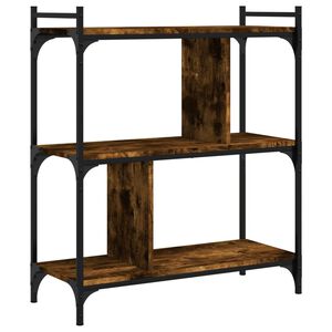 vidaXL 3 szintes f&uuml;st&ouml;s t&ouml;lgy sz&iacute;nű fa k&ouml;nyvespolc 76 x 32 x 88 cm
