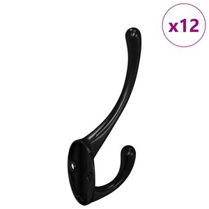 vidaXL Ruhafog&oacute; 12 db Fekete 102 x 29 x 47 mm Cink &Ouml;tv&ouml;zet