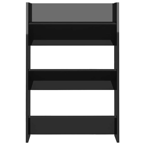 vidaXL magasf&eacute;nyű fekete szerelt fa fali cipősszekr&eacute;ny 60 x 18 x 90 cm