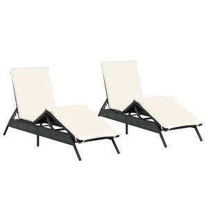 vidaXL 2 db fekete polyrattan napoz&oacute;&aacute;gy p&aacute;rn&aacute;val