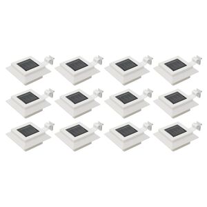 vidaXL 12 db feh&eacute;r n&eacute;gyzet alak&uacute; k&uuml;lt&eacute;ri napelemes LED l&aacute;mpa 12 cm