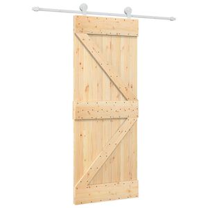 vidaXL Cs&uacute;sz&oacute; ajt&oacute; 80 x 210 cm T&ouml;m&ouml;r Fenyőfa Term&eacute;szetes &eacute;s Feh&eacute;r