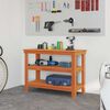 vidaXL Munkapad polcokkal Viaszbarna 110,5 x 50 x 80 cm T&ouml;m&ouml;r fenyőfa