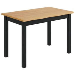 VidaXL &Eacute;tkezőasztal EKAI Fekete 112 x 70 x 76,5 cm T&ouml;m&ouml;r Fenyőfa