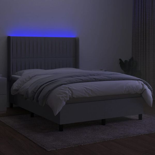 vidaXL vil&aacute;gossz&uuml;rke sz&ouml;vet rug&oacute;s &eacute;s LED-es &aacute;gy matraccal 140x190 cm