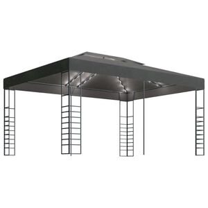 vidaXL antracitsz&uuml;rke pavilon LED f&eacute;nyf&uuml;z&eacute;rrel 3 x 4 m