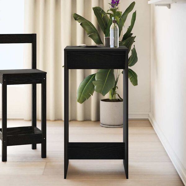 vidaXL B&aacute;rasztal Fekete t&ouml;lgy 51 x 50 x 103,5 cm Faanyag