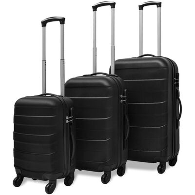vidaXL 3 darabos kemény borítású utazó táska szett fekete