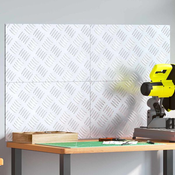 vidaXL L&eacute;pcsőfok N&eacute;gysz&ouml;gletes 4 pcs Ez&uuml;st 50 x 30 cm Alum&iacute;nium