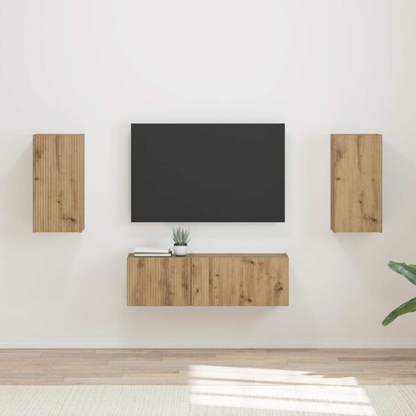 vidaXL TV falit kabinet szett 4 pcs Artisan t&ouml;lgy Faanyag