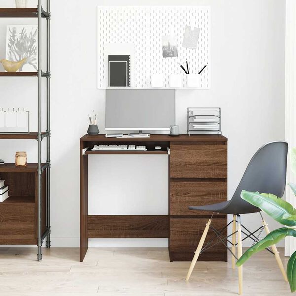 vidaXL barna tölgy színű szerelt fa íróasztal 90 x 45 x 76 cm