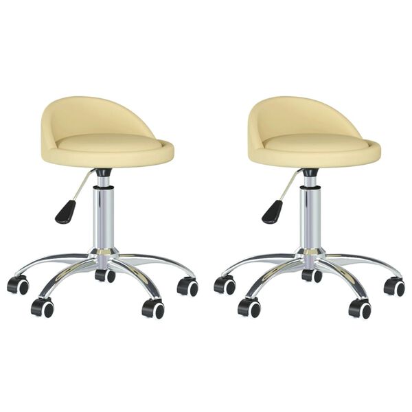 vidaXL 2 db kr&eacute;msz&iacute;nű műbőr forg&oacute; &eacute;tkezősz&eacute;k