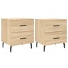 vidaXL 2 db sonoma t&ouml;lgy sz&iacute;nű szerelt fa &eacute;jjeliszekr&eacute;ny 40x35x47,5 cm