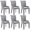 vidaXL 6 db világosszürke szövetkárpitozású karfás étkezőszék