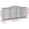 vidaXL 7 db &iacute;ves horganyzott vas gabion kos&aacute;r 300x50x120/140 cm
