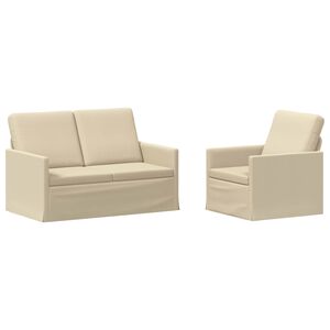 vidaXL Kanap&eacute; Szett 2 pcs Kr&eacute;msz&iacute;nű Sz&ouml;vet