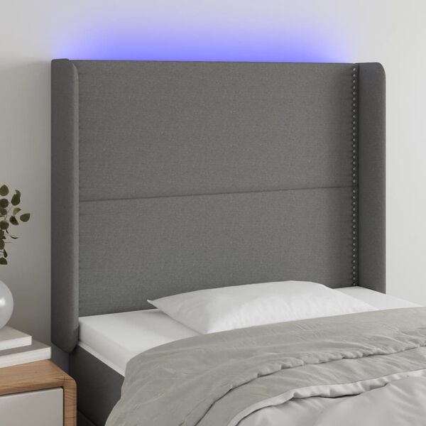 vidaXL s&ouml;t&eacute;tsz&uuml;rke sz&ouml;vet LED-es fejt&aacute;mla 93x16x118/128 cm