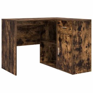vidaXL Sarok&iacute;r&oacute;asztal fi&oacute;kkal F&uuml;st&ouml;lt t&ouml;lgy 102 x 88 x 75 cm