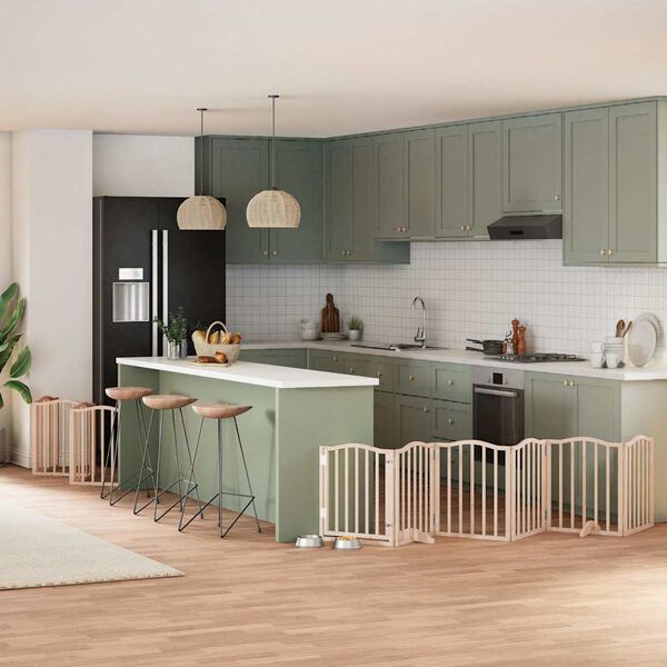 vidaXL ny&aacute;rfa 12 paneles &ouml;sszecsukhat&oacute; kutyakapu ajt&oacute;val 600 cm