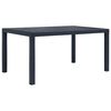 vidaXL antracit rattan hat&aacute;s&uacute; műanyag kerti asztal 150 x 90 x 72 cm