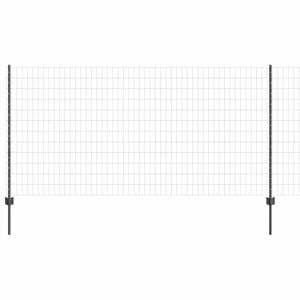 vidaXL Eur&oacute;pai ker&iacute;t&eacute;s oszloppal 10 x 1,2 m PVC-bevonatos ac&eacute;l Sz&uuml;rke