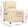 vidaXL krémszínű szövet elektromos masszázsfotel