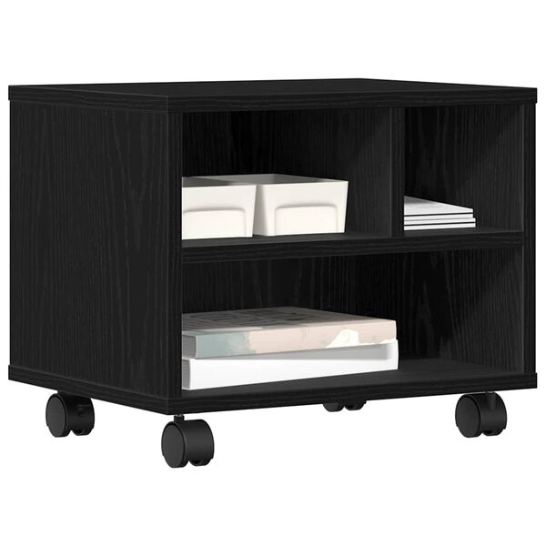 vidaXL Nyomtatóállvány Fekete tölgy 41 x 32 x 33.5 cm Faanyag