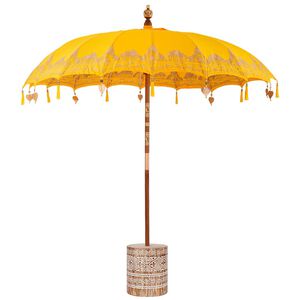 vidaXL Balin&eacute;z napernyő alappal S&aacute;rga 215 x 215 x 260 cm Pamut