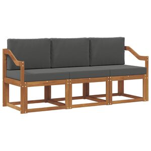 vidaXL K&uuml;lt&eacute;ri kanap&eacute; szett p&aacute;rn&aacute;val 3 pcs Term&eacute;szetes &eacute;s antracit
