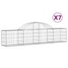 vidaXL 7 db &iacute;ves horganyzott vas gabion kos&aacute;r 200x30x40/60 cm
