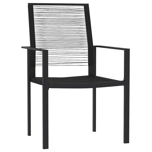 vidaXL 3 r&eacute;szes fekete kerti &eacute;tkezőgarnit&uacute;ra