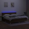 vidaXL barna sz&ouml;vet rug&oacute;s &eacute;s LED-es &aacute;gy matraccal 180 x 200 cm