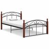 vidaXL fekete f&eacute;m &eacute;s t&ouml;m&ouml;r t&ouml;lgyfa &aacute;gykeret 120 x 200 cm