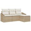 vidaXL Kanap&eacute; Szett 4 db Beige &eacute;s kr&eacute;m polirattan