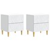 vidaXL &Eacute;jjeli asztal 2 pcs Feh&eacute;r 43 x 34,5 x 48 cm Szerelt Fa