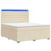 vidaXL LED Boxspring &Aacute;gy Mattal Kr&eacute;msz&iacute;nű 140 x 190 cm Sz&ouml;vet