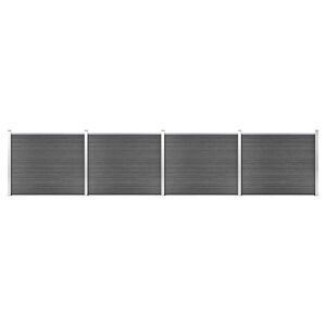 vidaXL fekete WPC ker&iacute;t&eacute;spanelszett 699 x 146 cm