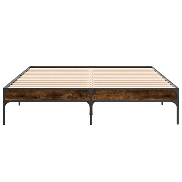 vidaXL f&uuml;st&ouml;s t&ouml;lgysz&iacute;nű szerelt fa &eacute;s f&eacute;m &aacute;gykeret 150 x 200 cm