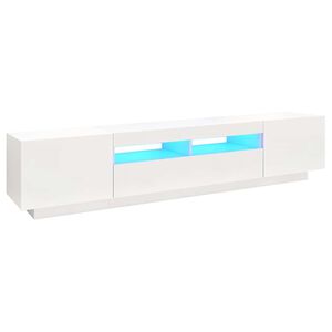 vidaXL feh&eacute;r TV-szekr&eacute;ny LED-l&aacute;mp&aacute;kkal 200 x 35 x 40 cm