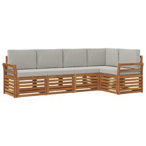 vidaXL Szegment&aacute;lt kanap&eacute; szett 5 pcs Term&eacute;szetes &eacute;s Vil&aacute;gossz&uuml;rke