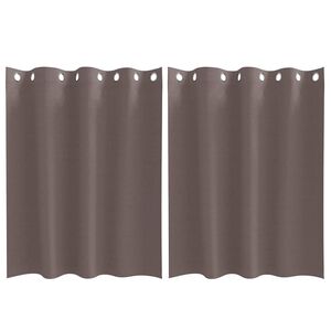 vidaXL Fekete F&uuml;gg&ouml;ny Gyűrűkkel 2 db S&ouml;t&eacute;t Barna 140 x 140 cm
