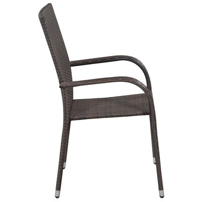 vidaXL 6 db barna rakásolható polyrattan kültéri szék