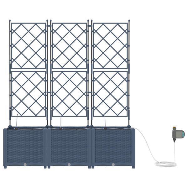 vidaXL Kerti cser&eacute;p 4 pcs Sz&uuml;rke 120 x 120 x 142 cm Ac&eacute;l