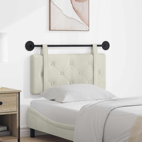 vidaXL Fali Fejt&aacute;mla Falra szerelhető Kr&eacute;m 90 x 55 x 5 cm B&aacute;rsony