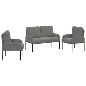 vidaXL &Uuml;lőgarnit&uacute;r&aacute;k 3 pcs S&ouml;t&eacute;tsz&uuml;rke 115 x 56 x 80 cm Furn&eacute;r